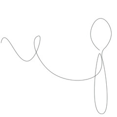Spoon line drawing, vector illustration
