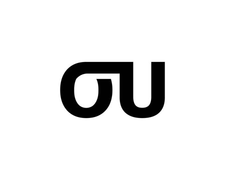 U OU UO letter logo design vector template