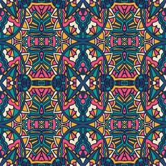 Abstract colorful geometric ethnic seamless pattern ornamental