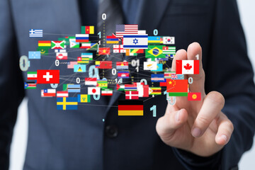 international counties flags - 3D realistic.