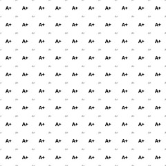 Square seamless background pattern from geometric shapes are different sizes and opacity. The pattern is evenly filled with black A plus symbols. Vector illustration on white background