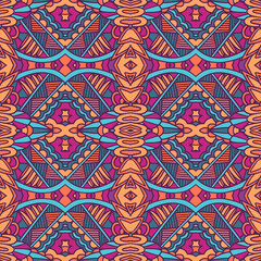 Vector seamless pattern african art batik ikat.BrownTribal Ethnic Abstract Geometric Vector Pattern