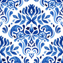 Abstract seamless ornamental watercolor paint pattern for fabric