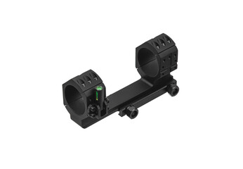 Quick disconnect mount made for holding a scope on a rifle isolated on white back. Quick Release Sniper Cantilever Scope Mount.