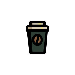 A Cup of Coffee Foods Icon Logo Vector Illustration. Outline Style
