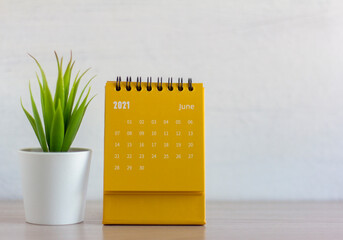 Flip calendar for June 2021. Desktop calendar for planning, scheduling, assigning, organizing,...