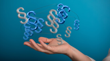 paragraph law sign digital in hand.