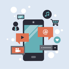 App development. Mobile application and mobile app development concept. Flat vector illustration.