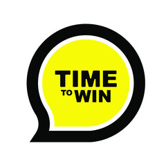 Time to win sign on white background