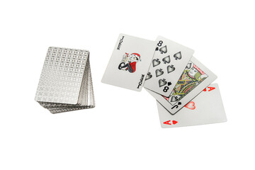 playing cards on a white