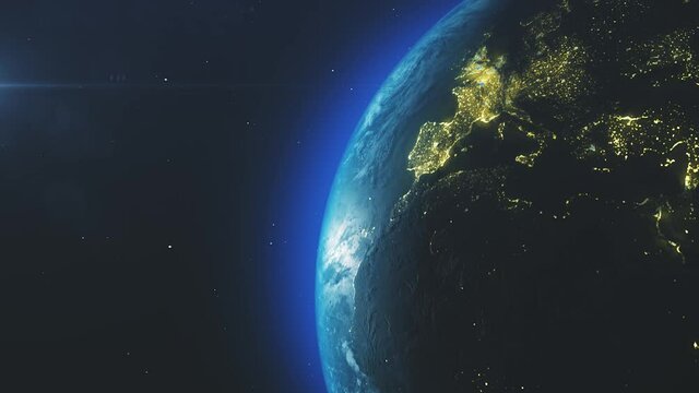 4k Beautiful Globe. Planet earth from space. Planet earth rotating animation. 