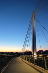 Fototapeta na wymiar twilight - french-german footbridge - Strasbourg