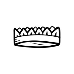Hand drawn crown isolated on a white background. Doodle, simple outline illustration. It can be used for decoration of textile, paper.