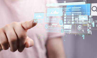 media develop interface web application in hand