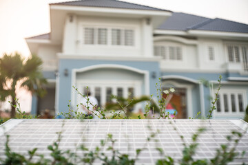 Fototapeta premium Solar cells were installed for home