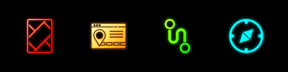 Set Gps device with map, Infographic of city navigation, Route location and Compass icon. Vector.