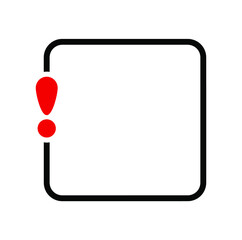 text with exclamation mark on white background	