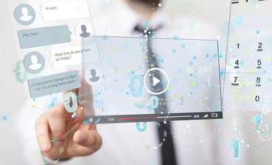 media develop interface web application in hand