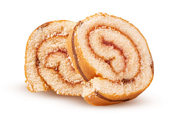 Sponge cake roll slices