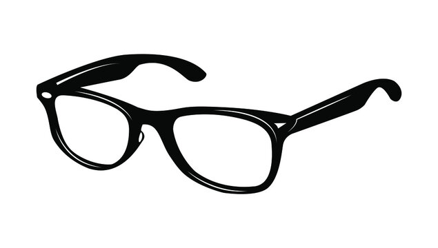 Black  glasses isolated on white background. Vector spectacles illustration