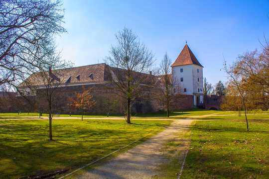 Medieval castle in Sarvar in spring. Hungary