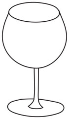 Stylish hand-drawn doodle cartoon style gin balloon cocktail glass vector illustration. For party card, invitations, posters, bar menu or alcohol cook book recipe.
