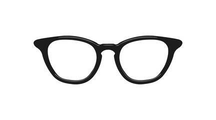 Fototapeta premium Vector Isolated Illustration of Glasses. Black glasses frame isolated illustration