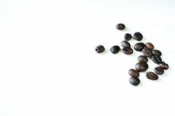 Coffee beans on the isolated bacground.