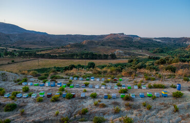 sunrise over the island
Beehive in the fields