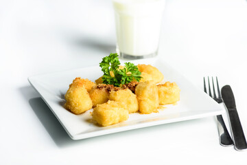 lazy dumplings with breadcrumbs and butter