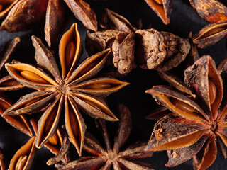 Star anise top view.