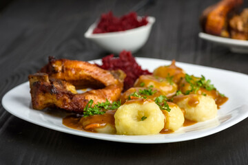 Ribs in honey and dumplings