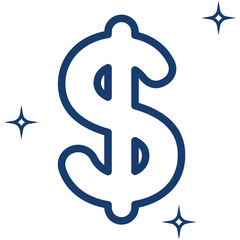 Dollar Money Symbol Line Style Icon, vector illustration for graphic design