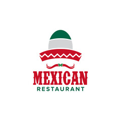 Mexican restaurant with traditional hat of Mexico