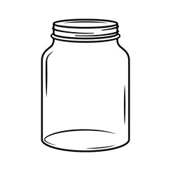 Empty Jar outline icon. Clipart image isolated on white background