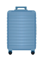 Blue suitcase.  front view. vector illustration