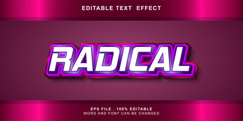 radical text effect editable