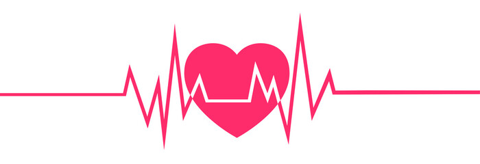 Heart icon in linear design isolated vector. Heart rate concept. Medical health care.