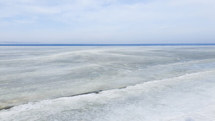 A background created by nature. The frozen sea.