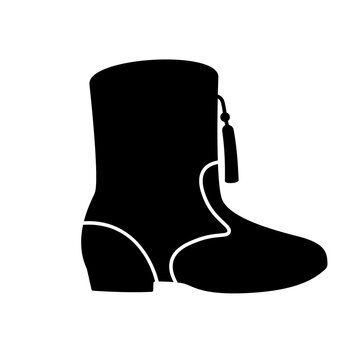 Drill Team Boots Glyph Icon. Clipart Image Isolated On White Background