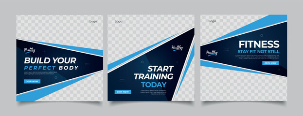 Gym Fitness social media post template © kaemzet