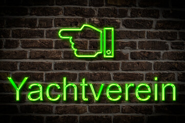 Fototapeta premium Leuchtreklame Yachtverein