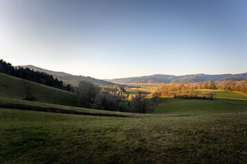 Fototapeta premium Sunset Over The Dreisamtal in the black forest close to Freiburg