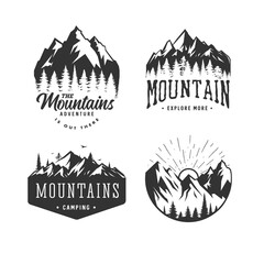 Fototapeta premium Mountains logos set.