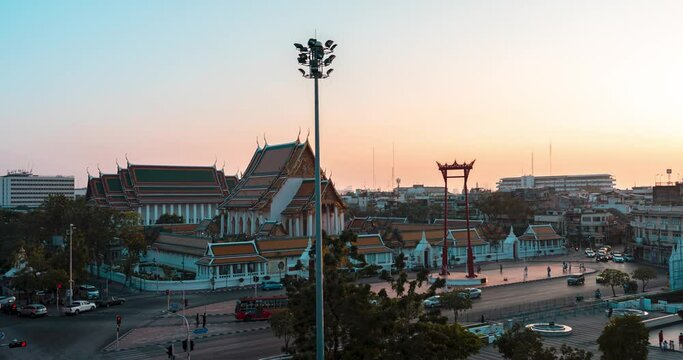 Timelapse Day to night of Gian Swing, Bangkok, Thailand