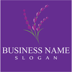 lavender floral aromatic logo vector icon illustration design