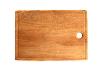 Wooden cutting board isolated on white