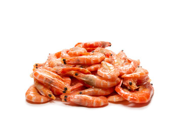 Shrimps isolated on a white background.