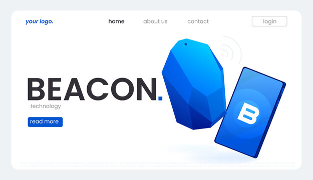 The Beacon Boom Fitting Beacon Technology Banner Local SEO Strategy. Vector flat illuustration