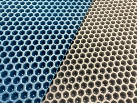 Cellular membrane, gray and blue. High-tech background texture. Top view